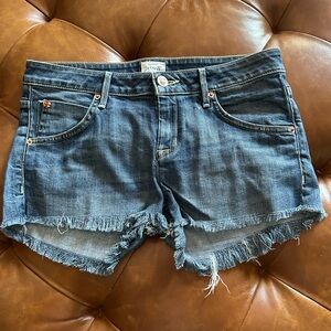 Hudson Jeans Blue Jean Shorts Distressed Frayed Hem